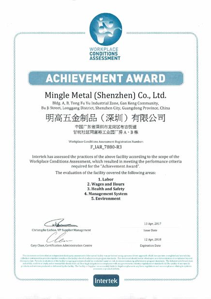 China Mingle Development (Shen Zhen) Co., Ltd. Certificaciones